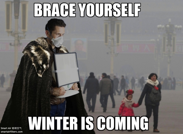 Winter is coming air pollution Beijing China Game of Thrones