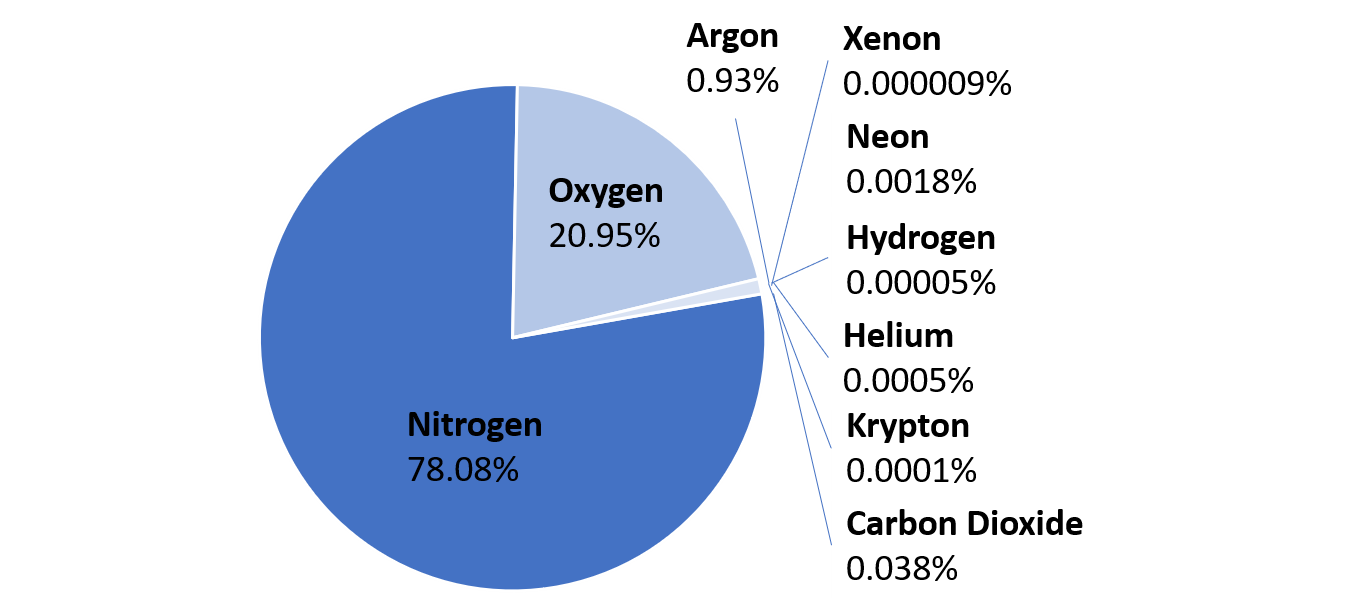 the composition of the air