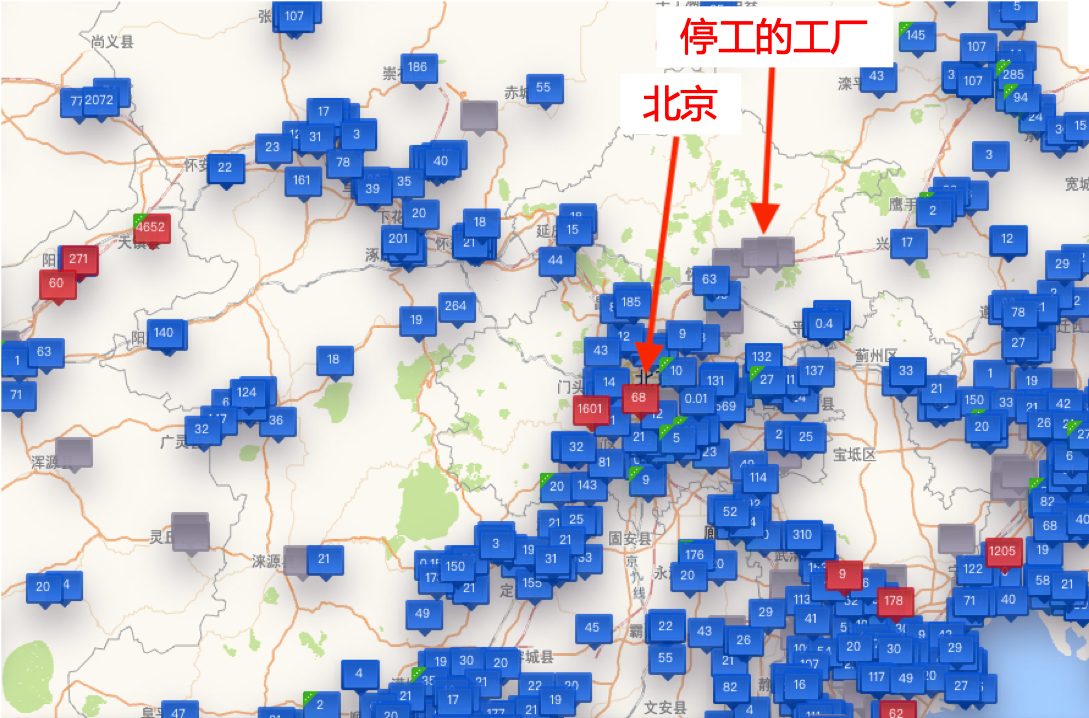 冠状病毒期间 北京工厂停工 空气污染依然严重