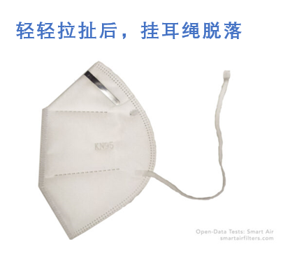 after gentle tug, n95 mask strap off