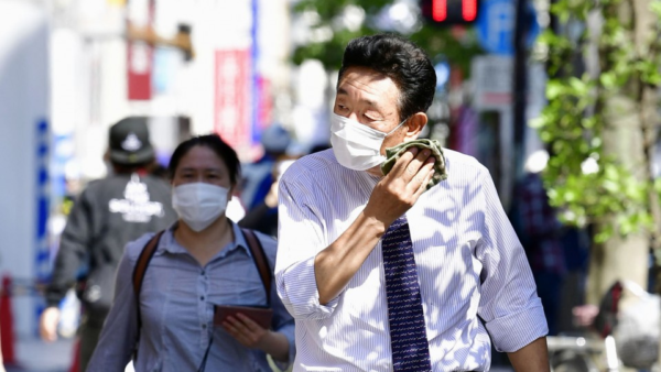hot summer with surgical masks