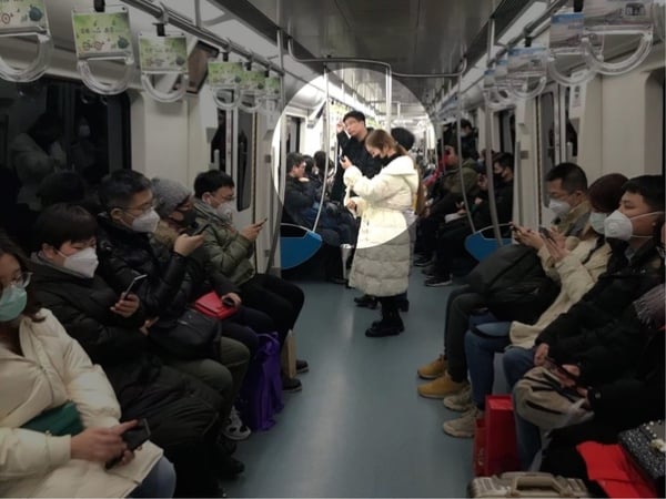 Mask Wearing on Beijing Subway (masks lowering blood pressure)
