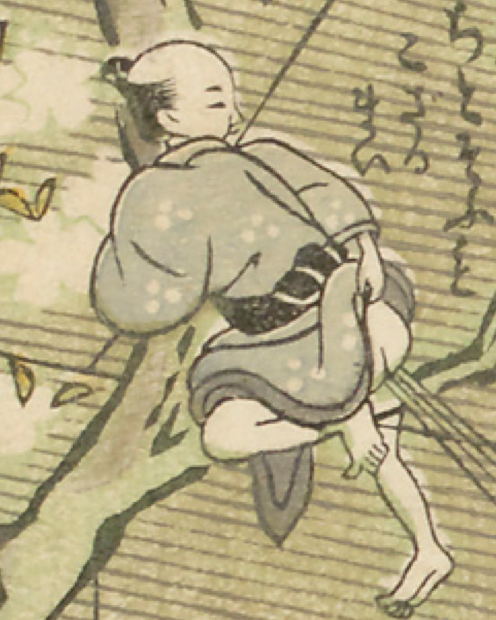 A Japanese painting from 1768 depicts flatulence.