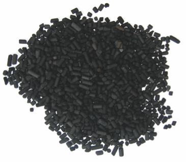 A pile of activated carbon granules

