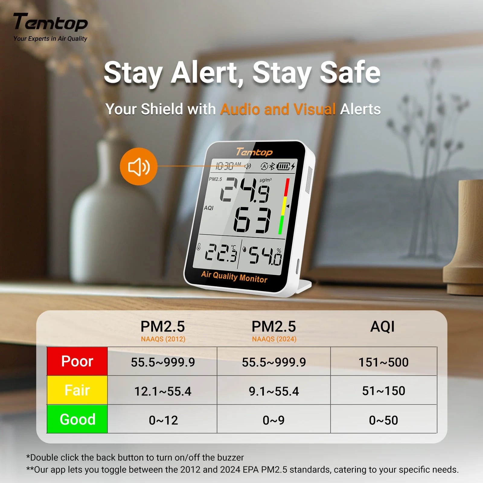 Temtop S1+ 4-in-1 Air Quality Monitor - Image 5