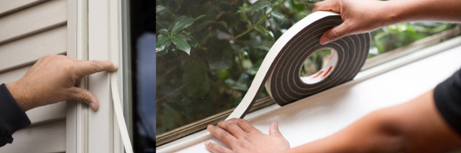 keep air pollution out: use tape to plug up gaps around windows and doors