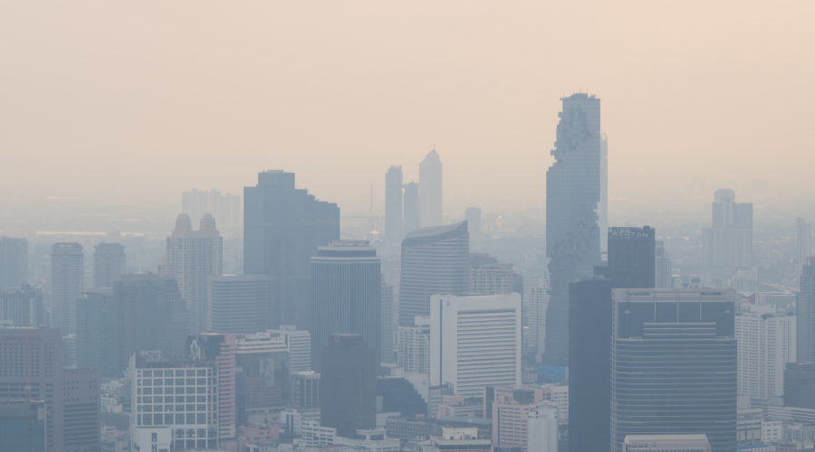 City with air pollution